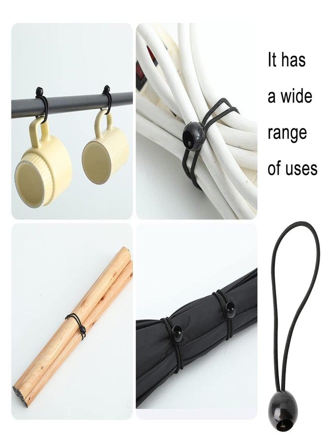 Pmeixcy 10pcs Black Tarpaulin Bungee Balls Flag Bungees Ball Bungee Ties Bungee Cord Balls Tent Elastic Loops Tarp Bungee Balls Tie Down Straps Elastic Ties with Balls for Tent Banner Flag Poles Tarpaulin - Image 5